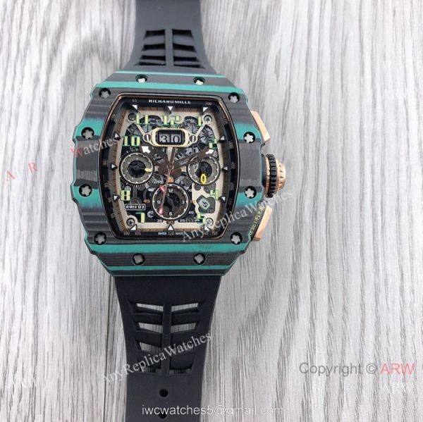 Clone Richard Mille rm11-03 Men Watches CarbonRose Gold Case 3