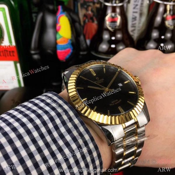 Tudor Geneve m12510 Copy Watches Two Tone Champagne Dial 3