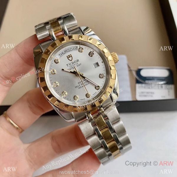 Copy TUDOR Glamour Date+Day Watch Two Tone Gold Watches 3