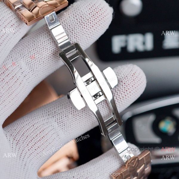 Clone Franck Muller Cintree Curvex Flying Tourbillon Watch 43mm Iced Out Rose Gold 3