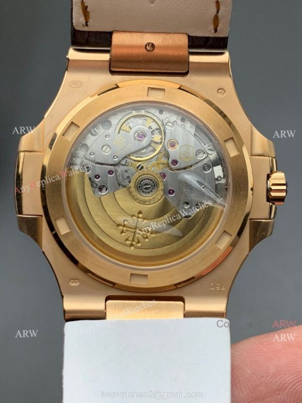 3K Factory Patek Philippe Nautilus 5711R Rose Gold Brown Leather Strap 3