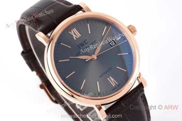 ZF Factory IWC Portofino Swiss 9019 Gray Dial Rose Gold Watches 3