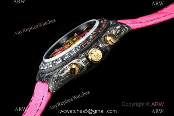 NEW! Super Clone TW Factory Rolex DIW Daytona 7750 Watch NTPT Carbon Pink Dial 40mm 3