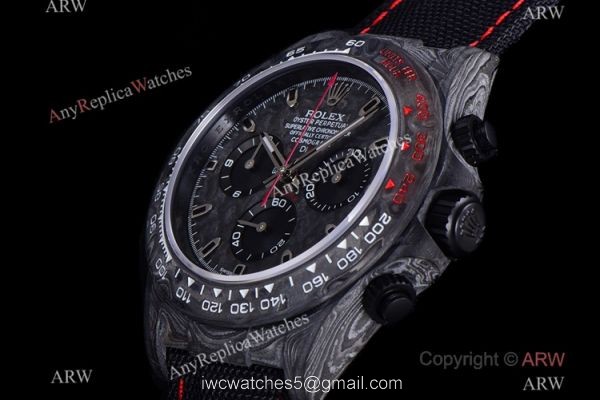 NEW! Super Clone Rolex DIW Daytona NTPT Carbon Red watch TW Factory 7750 Movement 3