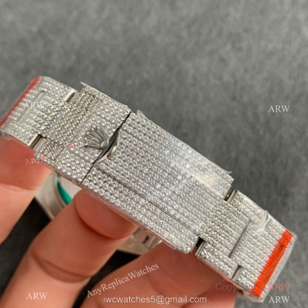 Replica Watch JVS Factory Iced out Daytona Rolex Watch 904L Stainless Steel 7750 Movement 3