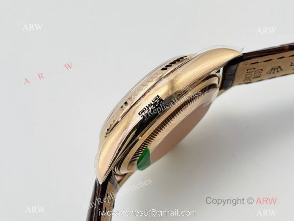 DR Factory Rolex Day date Rose Gold 36mm Copy Watch Swiss 2836 Movement 3