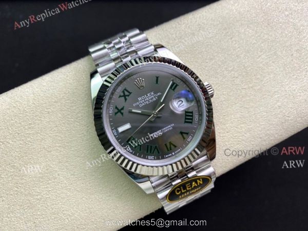 Fake Clean Factory 904L Rolex 126334 Wimbledon Datejust 41 Jubilee Watch 3