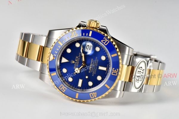 Clean Factory Rolex 116613 LB Rolex Smurf Submariner Stainless Steel Gold Superclone Watch 3