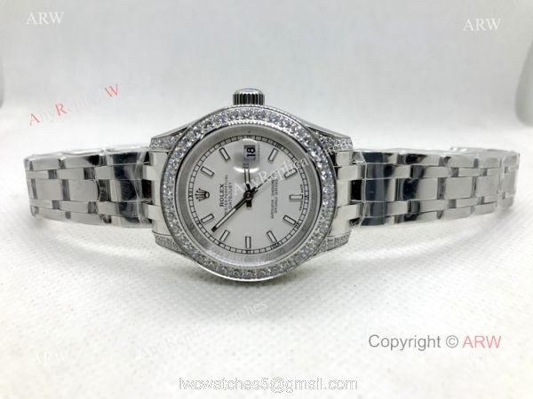 Swiss 2836 Rolex Pearlmaster Stainless Steel 34mm Replica Watch 3