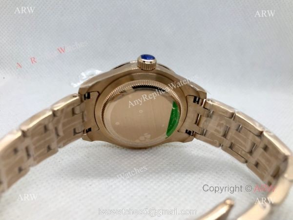 Swiss 2836 Rolex Pearlmaster Rose Gold 34mm Replica Watch 3