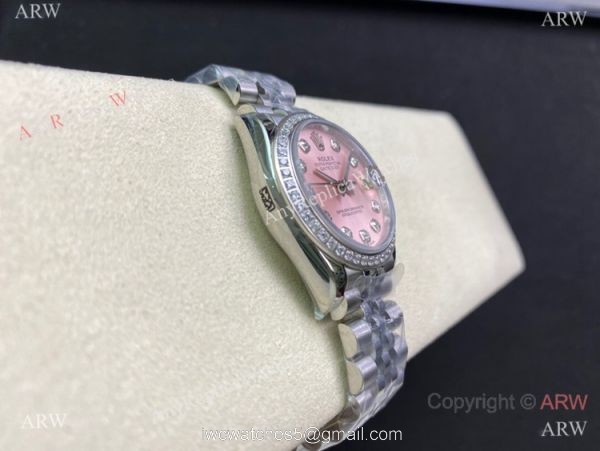 Swiss Copy Rolex Datejust 31mm Pink Diamond Watch Stainless steel Jubilee 3