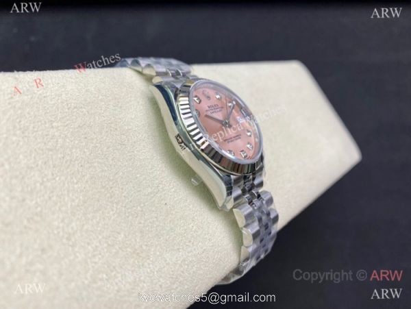 Swiss Grade Rolex Datejust 31mm TW Swiss 2836 Watch Pink Dial Jubilee Strap 3