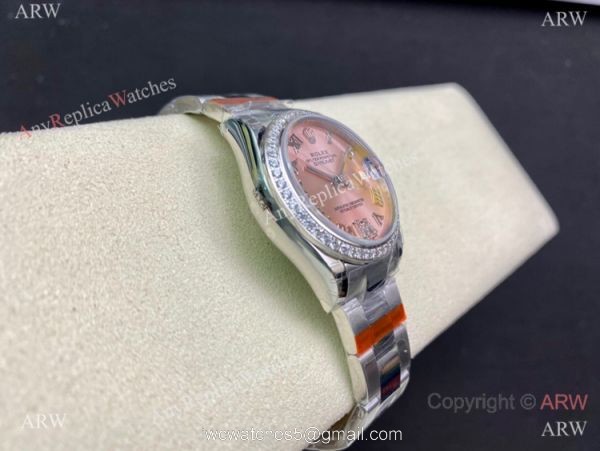 Swiss Grade Rolex Datejust Ss Oyster 31mm Watch Pink Dial TW Swiss 2836 Movement 3