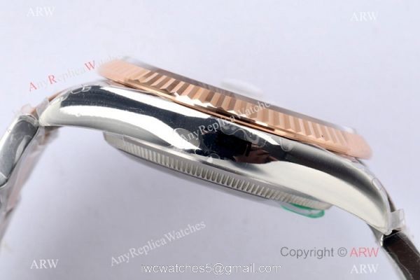 (EW) EW Factory Swiss 3235 Rolex Datejust 36 Gray Palm 2021 Watch 2-Tone Rose Gold Case 3