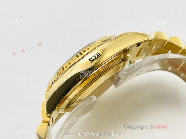 EW Factory V2 Rolex Day Date 40 Diamond Bezel Green Gradient Watch with nfc card 3