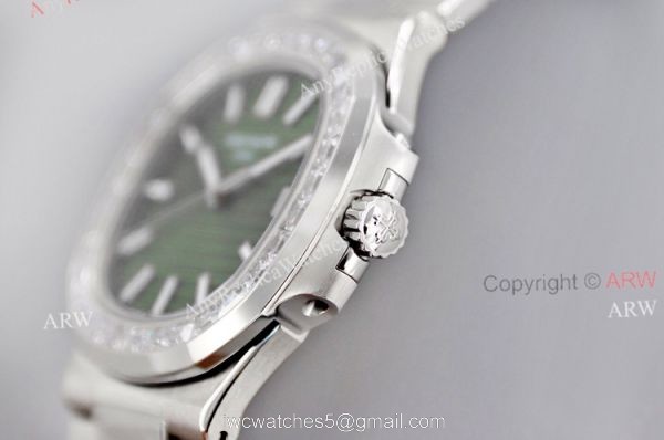 3k Factory Patek Philippe Nautilus 5711 Green Face Diamond Bezel Super Clone Watch 40mm 3