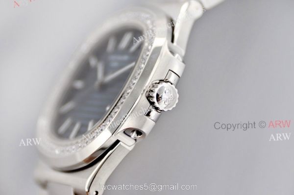 3K Factory Patek Philippe Nautilus 5713 Dark Blue Face With Diamonds Watch Replica 3