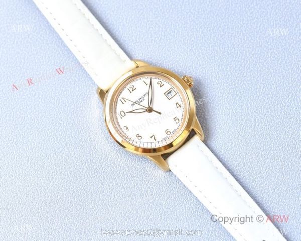 Swiss 9015 Patek Philippe Calatrava Replica Watch Yellow Gold Case 3