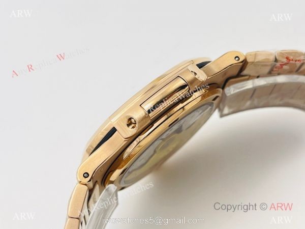 PFF Factory V4 Patek Philippe Nautilus Replica Watch Swiss 9015 Rose Gold Brown Dial 3