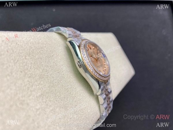 Swiss Replica Rolex Datejust WF Salmon Diamond Jubilee Watch 31mm Mid-size 3