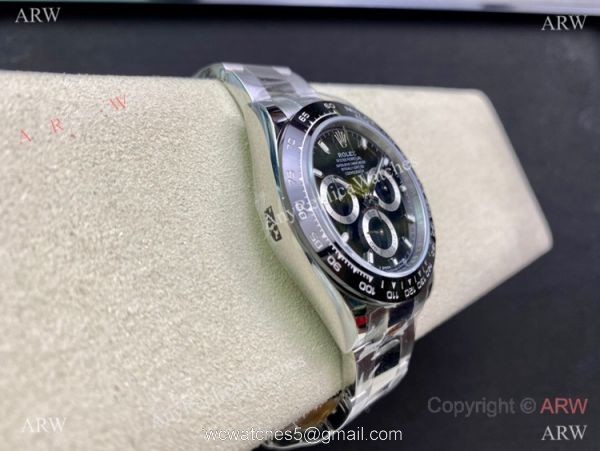 Swiss Copy Rolex Daytona A7750 Chronograph Watch 904L Steel Black Dial Ceramic Bezel 40mm 3