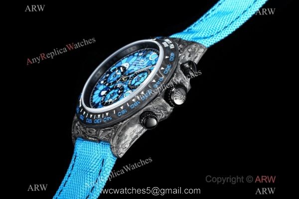 2021 New! Swiss Replica Rolex Daytona TW 7750 Watch Carbon-Lime Blue Dial 40mm 3