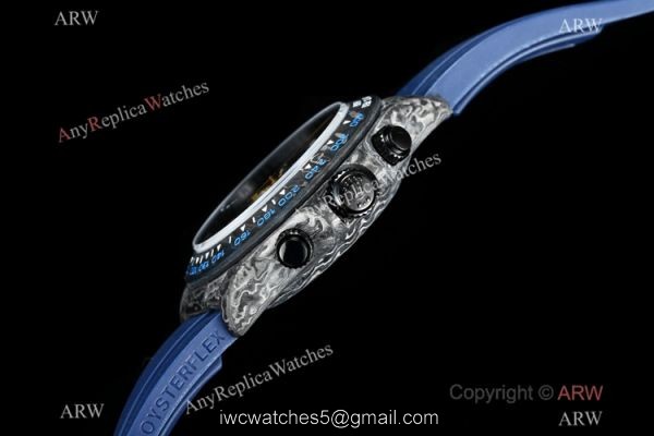 New! TW Factory Rolex Daytona Carbon Motley 7750 Chrongraph Watch Blue Oysterflex Strap 3