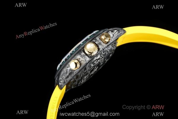 TW Factory Rolex Carbon-Lime Daytona Swiss 7750 Watch Yellow Rubber Strap 3