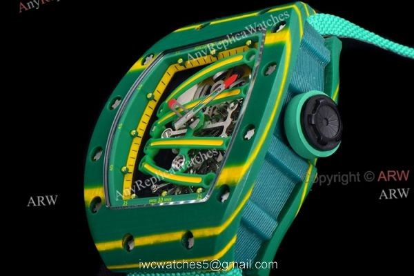High End Replica Richard Mille 59-01 Tourbillon Yohan Blake Green Watch 3