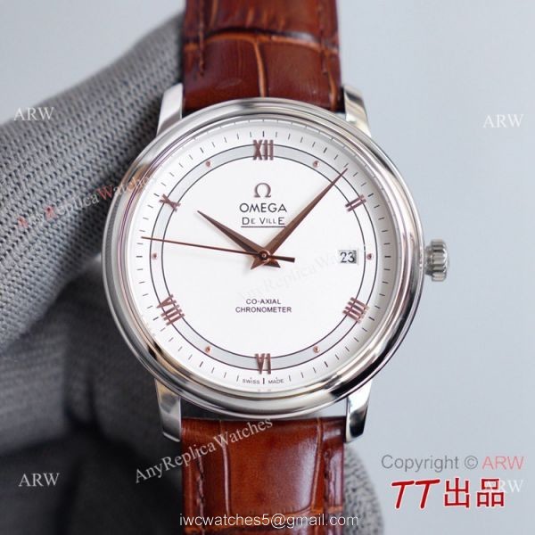 Swiss Quality Omega DeVille Co-Axial SS Rhodium Grey Dial Watch 8215 Movement 3