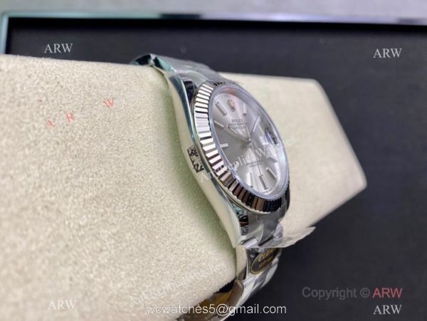 NEW Clean Factory Rolex Datejust 41 Swiss 3235 904L Silver Face Oyster Strap 1-1 best edition Clean Rolex Watch 3