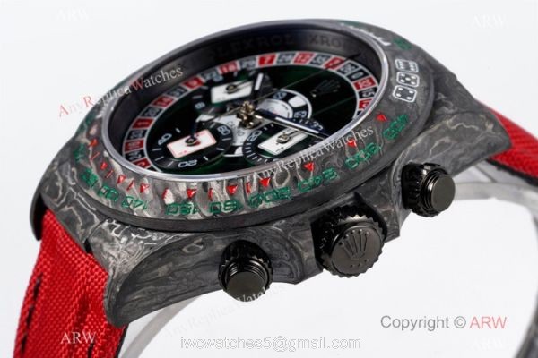 Super Clone Rolex Diw Daytona Noob Factory Red Nylon Strap Poker Dial Swiss 4130 Movement 3