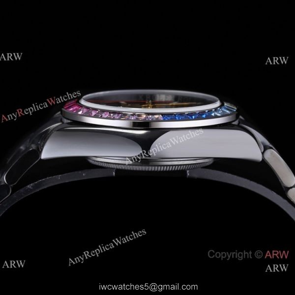 2021 New! Swiss Replica Daytona Rolex Blaken 7750 Watch Black Venom Rainbow Bezel Arabic Numerals 3