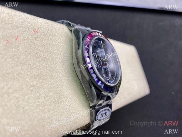 (2022 New) IPK Factory Rolex Blaken Daytona nBlack Venomo 7750 Watch DLC Coated 40mm 3