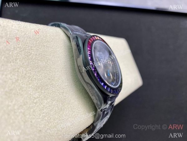(2022 New) IPK Factory Rolex Blaken Daytona Rainbow DLC Coated Watch 40mm 3