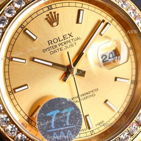 Swiss Quality Copy Rolex Datejust II 8215 Watch 904L Yellow Gold Diamond Bezel 41mm 3