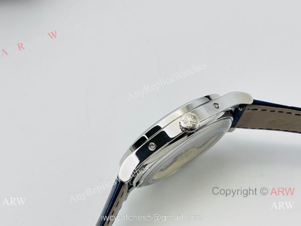 ZF Patek Philippe Calatrava Perpetual Calendar Cal 324 S QA LU 24H303 Watch Blue Dial 3