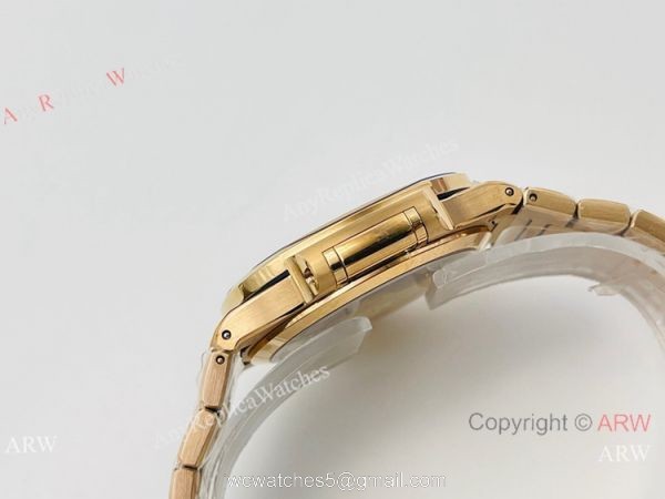 3K Factory 1:1 Replica Patek Philippe Nautilus Rose Gold Ladies Diamond Watch 34mm 3