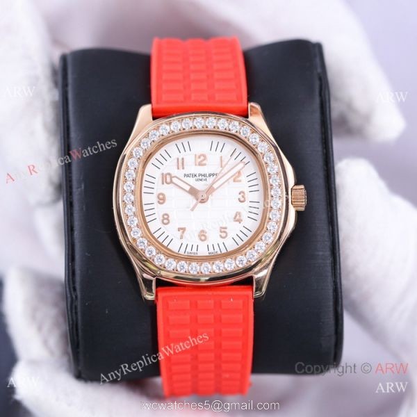 Best Replica Patek Philippe Aquanaut Lady Watches Diamond Bezel Chocolate Dial 3