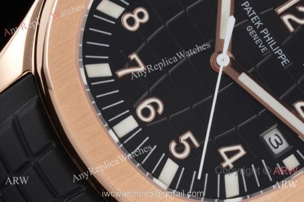 Swiss Quality Copy Patek Philippe Aquanaut Rose Gold Black Dial Citizen 8215 Watch 3
