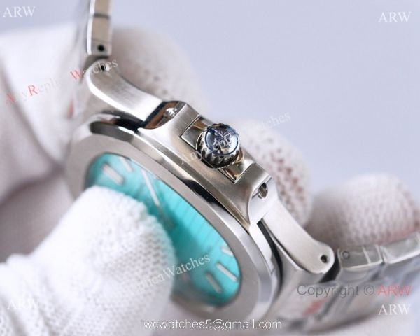 Swiss Quality Patek Philippe Nautilus Citizen 8215 Watch Baby Blue Dial Stainless Steel 3