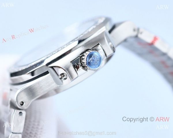 Swiss Quality Patek Philippe Nautilus 8215 Automatic Watch Diamond Bezel White Dial 3
