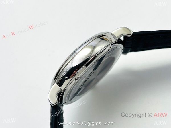 Swiss Replica IWC Portofino Moon watch IWS Factory Cal 35800 Watch Black Leather Strap 3