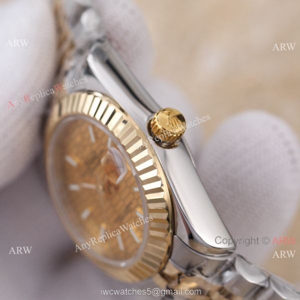 Replica Rolex Datejust 2-Tone Gold Face Watch 31mm Ladies 3