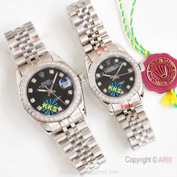 Replica Rolex Datejust Two Tone Diamond Watch Citizen 8215 Movement 3