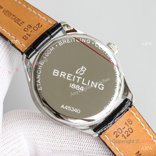 Swiss Copy Breitling Premier DayDate Automatic Watch Black Leather Strap 40mm 3