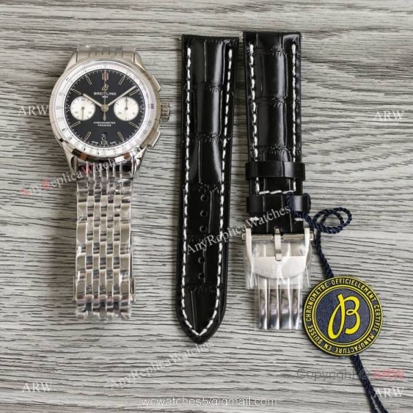 Swiss Replica Breitling Premier BLS A7750 Chrono 42mm Watch White Sub-dials 3