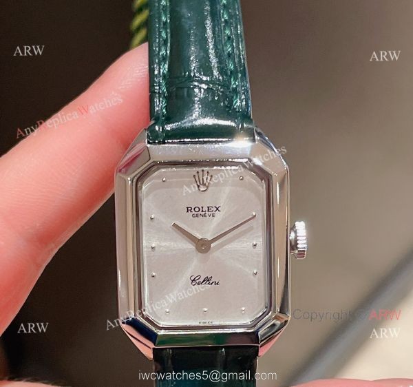 Replica Rolex Cellini Stainless Steel Case Gray Dial 24mm Lady Watch 3