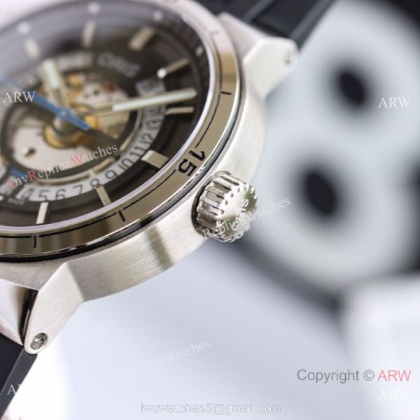 New! Swiss Grade Oris TT1 Skeleton Engine Date Watch ORIS735 Movement 3
