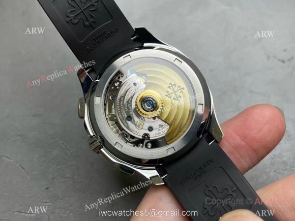 Grade AAA Copy Patek Philippe Aquanaut Chronograph 5968a Watch Gray Dial Rubber Strap 3